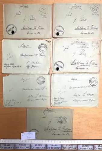 7x Feldpostbrief 05. 1941 FPN 19671 Ln.Rgt.15   H. Pohle aus Blankenfelde Mahlow