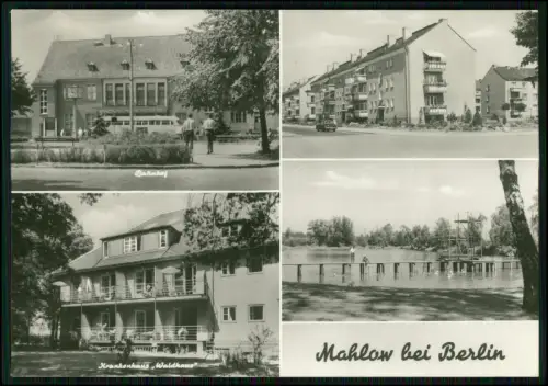 Foto AK - Mahlow bei Berlin - Bahnhof Waldhaus Krankenhaus Badesee Ortsansichten