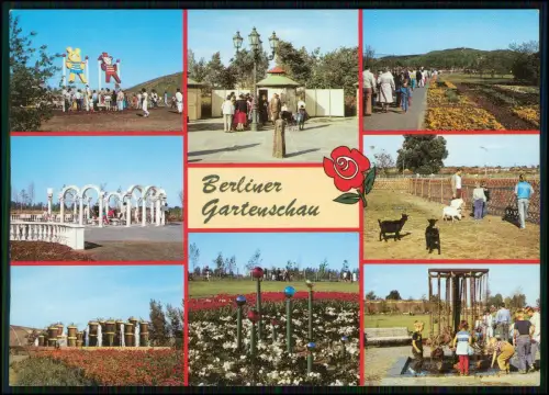 AK Berlin Gartenschau - Eindrücke Blumenanlagen Spazierwege Pavillons Tiergehege
