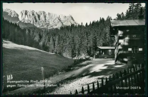 Foto AK - Kaisergebirge Ellmau Tirol - Alpengasthütte, Riedlhütte, Ausflugshütte