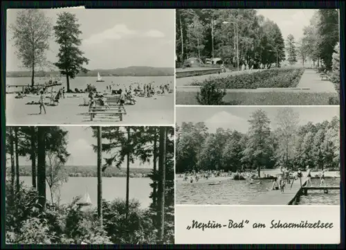 Foto AK - Bad Saarow Pieskow Scharmützelsee - Neptun Bad am Seeufer u. Badegäste