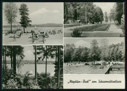 Foto AK - Bad Saarow Pieskow Scharmützelsee - Neptun Bad am Seeufer u. Badegäste