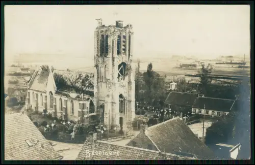 5x Foto AK - 1. WK - deutsche Soldaten - Belgien Frankreich - Kriegszerstörung