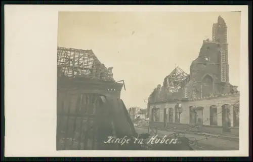 5x Foto AK - 1. WK - deutsche Soldaten - Belgien Frankreich - Kriegszerstörung