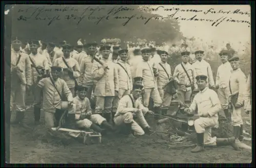 5x Foto AK - 1. WK - deutsche Soldaten - Gruppenaufnahmen - 1914-18 Feldpost