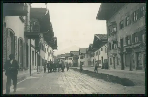 5x Echt Foto AK Mittenwald Obermarkt Straßenpartie 1920er - und andere Umgebung