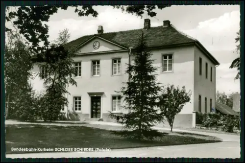 Foto AK - Schloss Schieder Lippe - Bundesbahn Kurheim - Gebäude Uhrgiebel Park