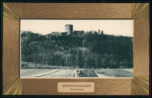 AK - Borgholzhausen Ravensburg Burgruine - Karte im Zierrahmen - 1906 gelaufen.