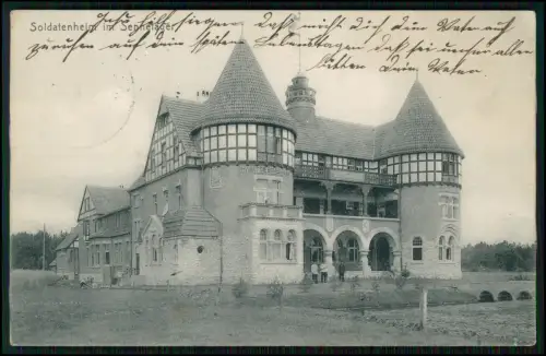 AK - Soldatenheim Rundtürme Hohenzollernhaus Sennelager Paderborn 1909 gelaufen