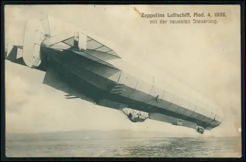 AK - Luftschiff Zeppelin Modell 4 - aus dem Jahr 1908 frühe Form - 1913 gelaufen