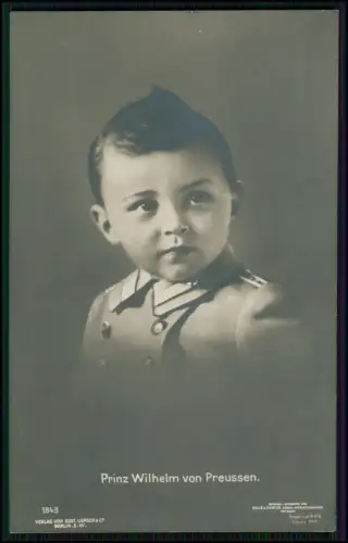 Foto AK - Prinz Wilhelm von Preussen - Kinderporträt Knabe - 1908 Liersch Karte
