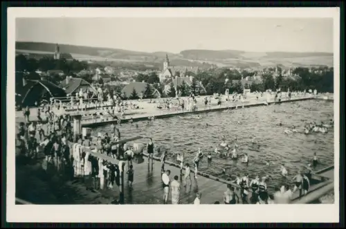 Foto AK Sondershausen Bergbad Sonnenblick - Freibad, Sprungturm, Badegäste, Ort