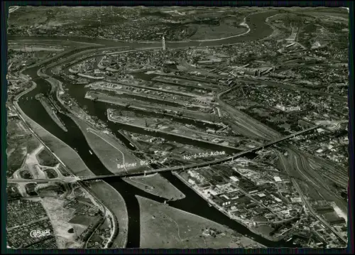 10x AK - Duisburg im Ruhrgebiet - Luftbild Hafenbereich u.a. Duisburger Karten