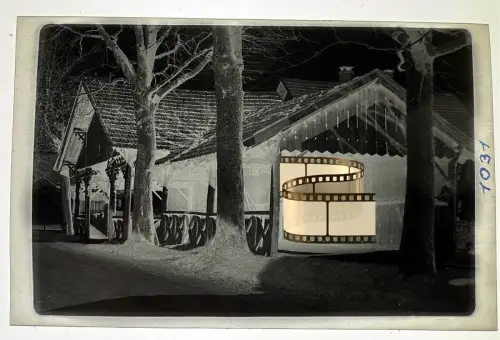 Zelluloid Positiv 1934 Bauernhof Gasthof Straßenansicht Grömitz Kiel 9x6 cm