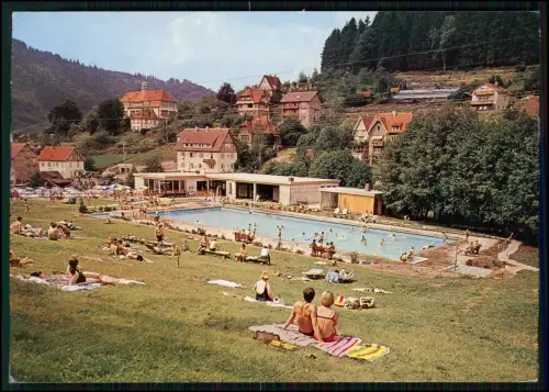 AK - Höfen an der Enz - Lkr. Calw - Freibad Panorama Schwimmbad Badegäste Ort