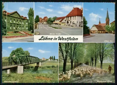 3x AK Löhne NRW - Amtshaus Bünder Straße Kirche Fünfpfennigbrücke Kastanienallee