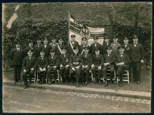 Foto 23x17cm - Marine-Verein Essen-Werden 1931 - Fahne Traditionen Kameradschaft