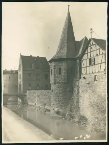 Foto 23x17cm - Büdingen - Mühltorbrücke Schlaghaus Stadtmauer Seemenbach Festung