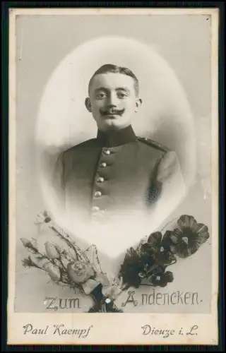 3x CDV und Foto 1. WK - Soldaten Portrait - Dieuze in Lothringen - und andere