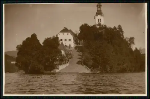 Echt Foto AK - Bled Bleder Insel Blejski Otok Wallfahrtskirche Mariä Himmelfahrt