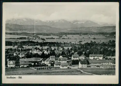 AK - Weilheim in Oberbayern – Stadtansicht mit Voralpenpanorama - 1948 gelaufen