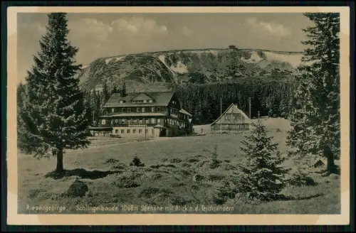 2x AK - Schlingelbaude Schronisko Bronisława Czecha Riesengebirge -1944 gelaufen