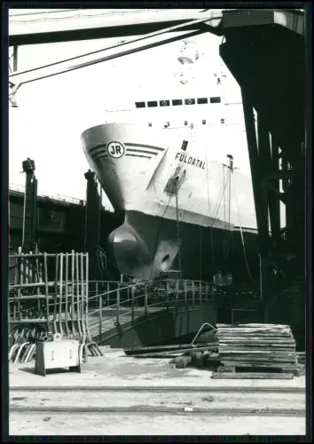 6x Foto - Frachter Fuldatal Trockendock Werft - Logo JR Reederei Johannes Ick HH
