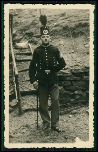 Foto - Bergmann Steinkohlebergbau - Steiger in Uniform Zeche Bergwerk Federbusch