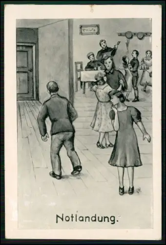 AK Feldpostkarte von 1941 aus Wischau Böhmen Mähren - mit humorvoller Zeichnung