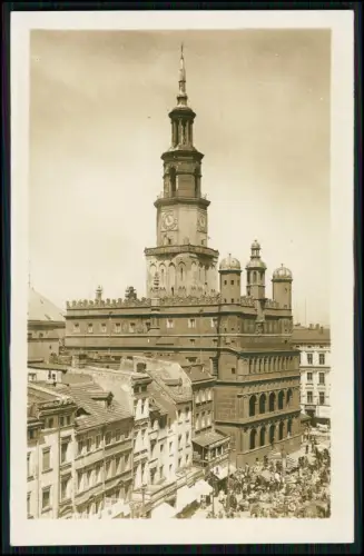 2x Foto AK - Posen Poznan - Rathaus Stary Rynek - u. Kaiserliche Residenzschloss