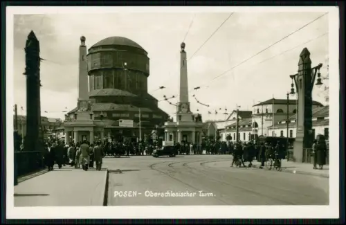 Echt Foto AK - Posen  Poznan - Partie am Oberschlesischen Turm - 1940 gelaufen