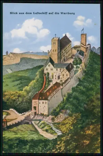 AK - Luftaufnahme der Wartburg bei Eisenach – beeindruckende Festung Burg 1933