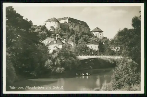 Foto AK  Tübingen Alleenbrücke über den Neckar Schloss Hohentübingen Schlossberg
