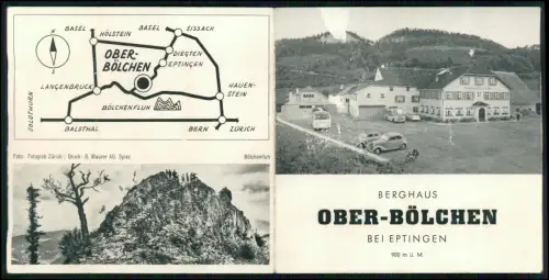 Hotel Werbung 21x10cm - Eptingen Ober Bölchen Berghaus Schweiz Mercedes VW Käfer