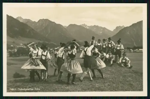 AK Foto Oberstdorf Allgäu Original Schuhplattler Tanz Tracht Lederhose 1939