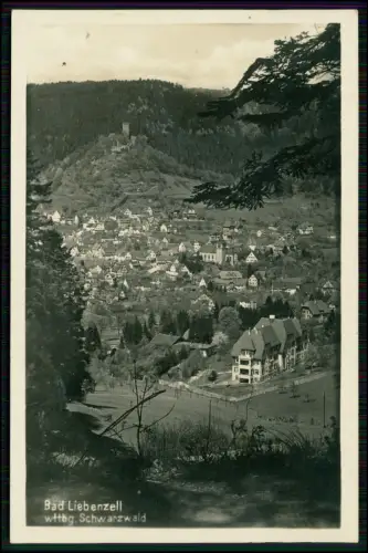 Echt Foto AK  Bad Liebenzell im Schwarzwald - Teilansicht Häuser - 1933 gelaufen