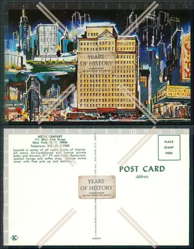 AK New York City USA Hotel Century 16th Street at 6th Avenue 