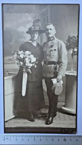 CAB Foto 21 x 12 cm - Soldat Österreich Uniform Paar Atelier Robert Mocker Saaz