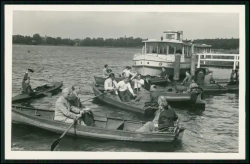 18x Foto Löcknitz V.-Pommern-Greifswald Löcknitzer See - Ruderboote Ausflugsboot