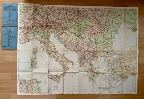Große Südosteuropa Straßenkarte - 1942 DDAC Original Automobilclub - 110x87cm