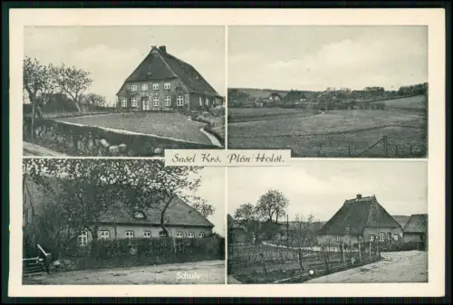 AK - Sasel Rantzau - Amt Großer Plöner See - Schule mit Dorf Reetdach Gebäude
