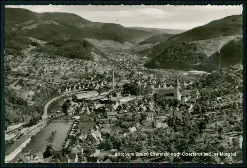 Foto AK Blick vom Schloß Eberstein - nach Obertsrot Gernsbach - und ins Murgtal