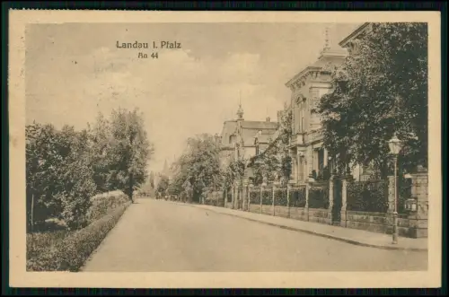 AK Landau Pfalz An 44 Villenstraße Allee - gelaufen Marken Deutsches Reich 1922
