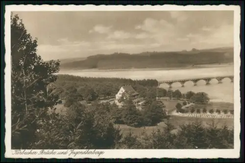 AK - Möhnesee – Blick Körbecker Brücke - DJH Jugendherberge - Seepanorama 1930er
