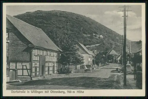 AK - Dorfstraße in Willingen 1925 - mit Orenberg Upland - Waldeck-Frankenberg