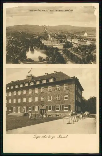 Kassel – DJH Karte Jugendherberge Mosentalstraße - Jugendliche vor dem Haus 1933