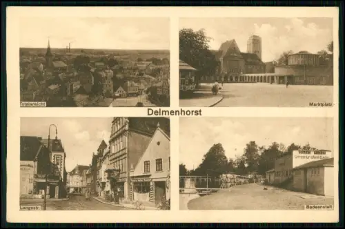 AK - Delmenhorst im Oldenburger Land Stadt Marktplatz Langestr. Badeanstalt 1925