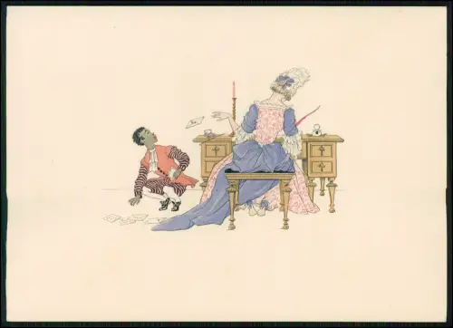 alter farbiger Präge Kunstdruck 19x14 cm - von Leo Rauth oder anderer Künstler-3