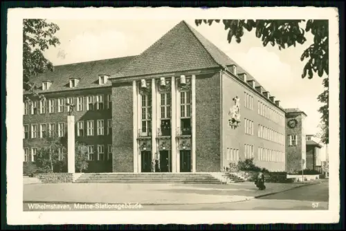 Echt Foto AK - Wilhelmshaven - Marine Stationsgebäude Gebäude - 1940 gelaufen