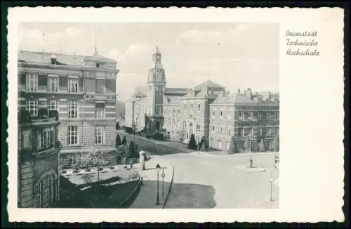 2x AK - Darmstadt Hessen - Technische Hochschule und Luisenplatz - 1944 gelaufen